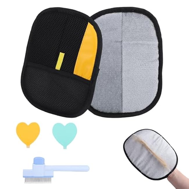 2pcs Hair Removal Mitt Gloves for Pet, Dog Hair Static Removal Gloves Reusable Double Sided Electrostatic Cat Grooming Remover Tool Supplies for Floor Couch, Carpet, Car Seat, Furniture-6H0WCsM3