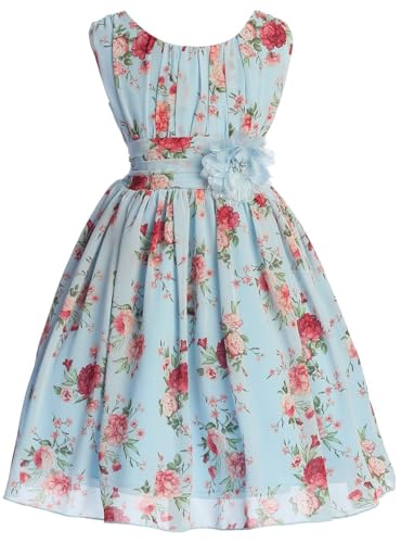 BluNight Little Girl Sleeveless Chiffon Easter Wedding Flower Girl Dress SZ 4-20