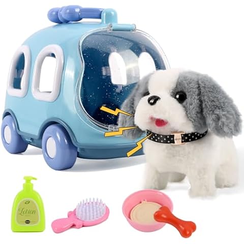 Dog Toys for Girls Boys, Interactive Electronic Pets Little Dog Realistic Live Kids Toys That Walk and Bark Simulates of A Real Dog Walking and Swinging Tail, Gift for Girls Boys Age 2 3 4 Year Old Cover