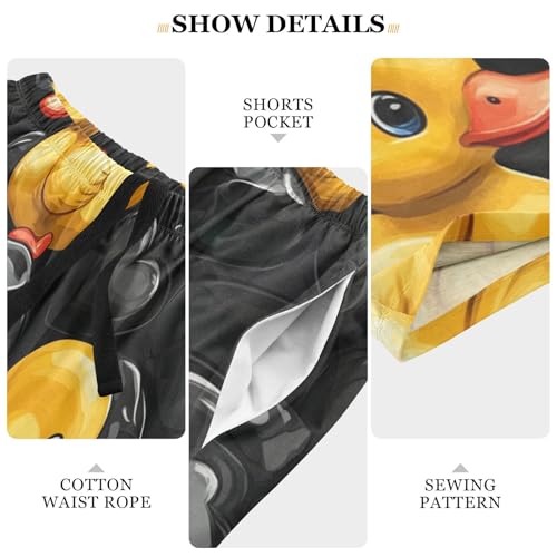 Men's Short Pajama Bottoms Duck Yellow Love Animal Home Casual Sleep Pants3