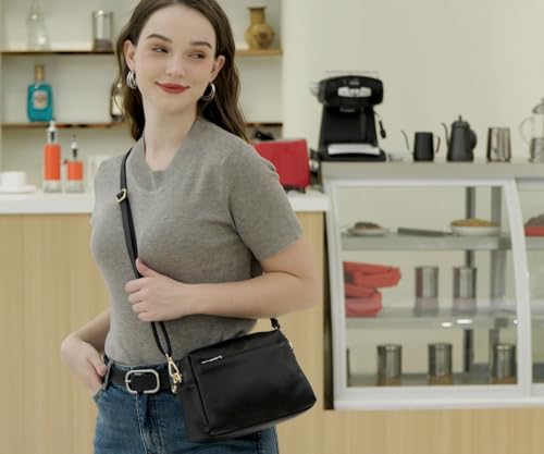 Small Cross body Bag for Women, Cellphone Bags Purse Vegan Leather, Black4