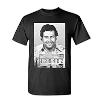 Pablo Escobar - Drug Cartel Kingpin Cocaine - Mens Cotton T-Shirt, L, Black