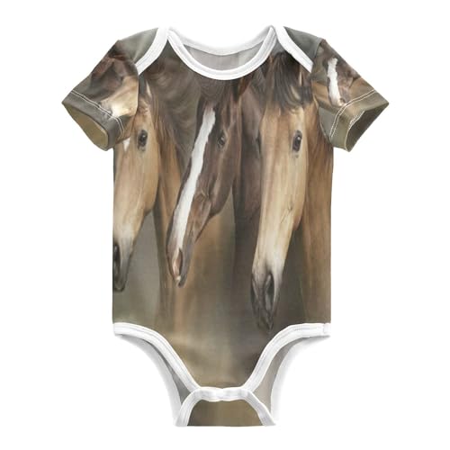 KAAVIYO Animal Lindo Dibujos Animados Bebé Marrón Body de Bebé Manga Corta de Algodón Para Bebés de 3-24 Meses De Verano