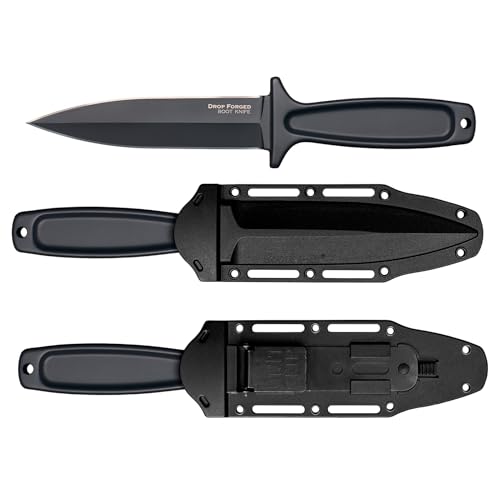Image of COLD STEEL Drop Forged Boot 5 inch 52100 High-Carbon Steel Spear Point Fixed Blade EDC Concealed Carry Tactical Outdoor Hunting Knife, 4 inch Ergonomic Handle, Resistant Secure-Ex Sheath