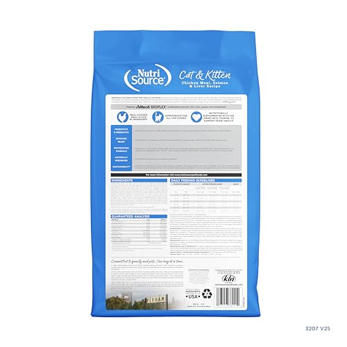 NutriSource Cat & Kitten Food, Made with Chicken Meal, Salmon and Liver, 12LB