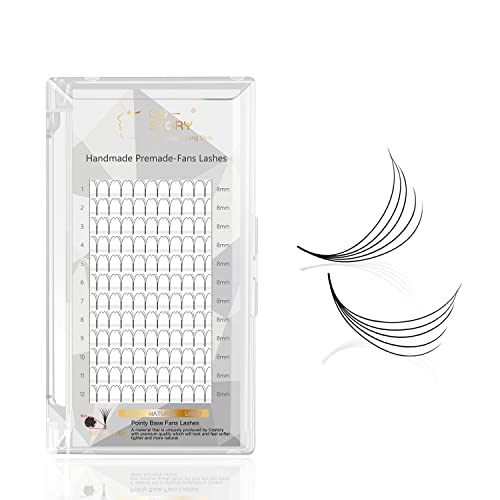 Costory Extensiones de Pestañas Volumen Ruso Grupo 3D Prefabricados Pestañas Postizas Ahorrar Tiempo Profesional Natural Volume Premade Fans Eyelash Extensions(Grosor 0.07 Curvatura C Longitud 11mm) Cover