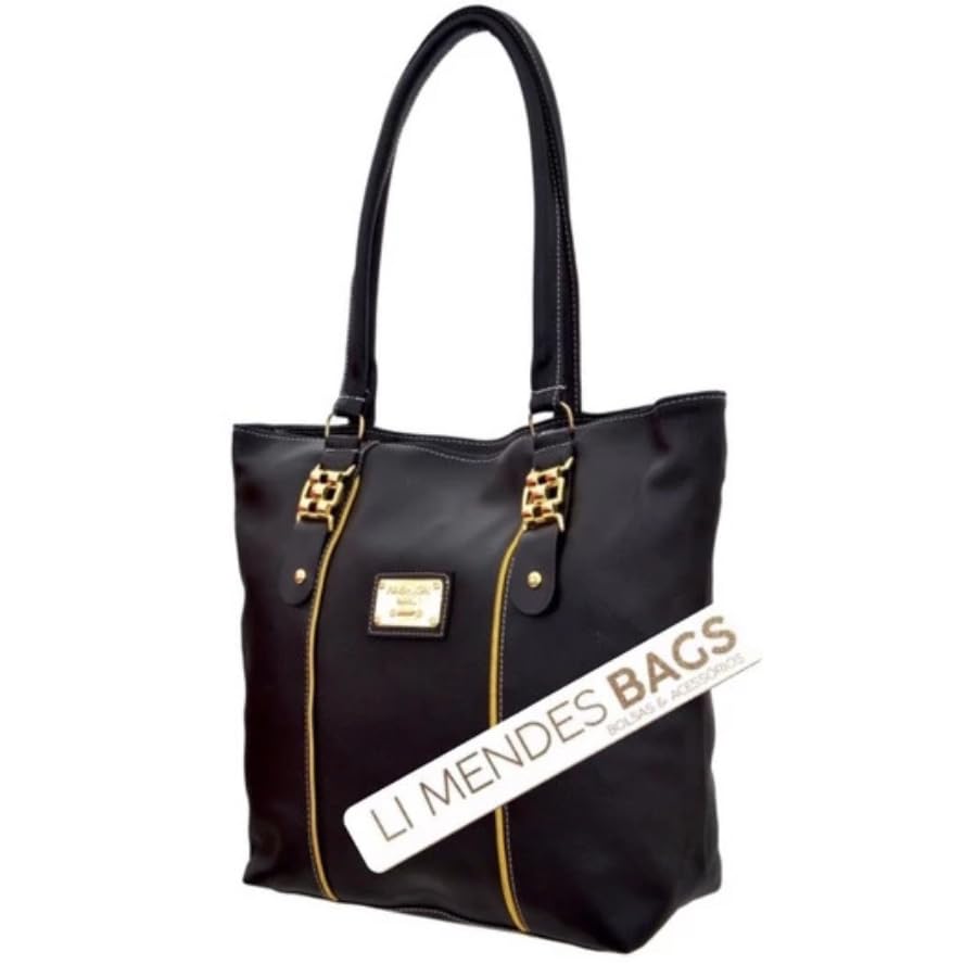 Bolsa Feminina Clássica Em Courino (Preta)