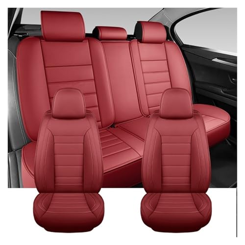 Housses de siège auto universelles en cuir PU rouge pour Tiida Juke X-Trail
