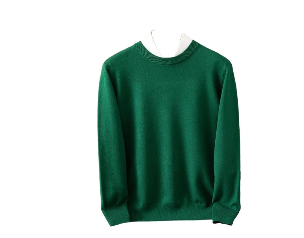 Maglione da uomo con scollo rotondo slim fit manica lunga pullover maglieria maglione | Maglione da uomo in lana merino con scollo rotondo, vestibilità aderente, a maniche lunghe, casual, da lavoro