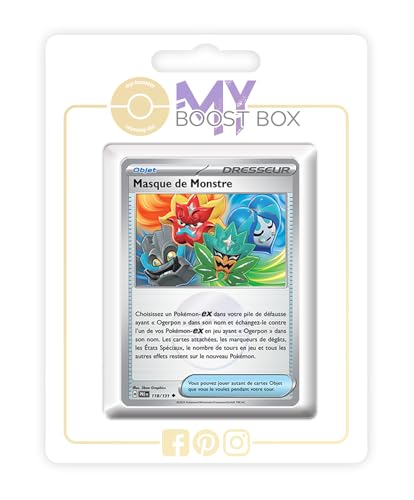 Masque de Monstre (Máscara del Ogro) 118/131 Entrenadore Reverse Versión Poké Ball- Myboost X Écarlate et Violet 8.5 Évolutions Prismatiques - Box de 10 Cartas Pokémon Francés