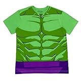 Marvel Avengers The Hulk Mens Cosplay T-Shirt Green Large