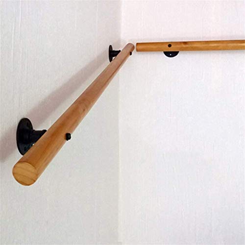 Rampe d'escalier de sécurité en bois brut de pin avec supports de fixation - 4