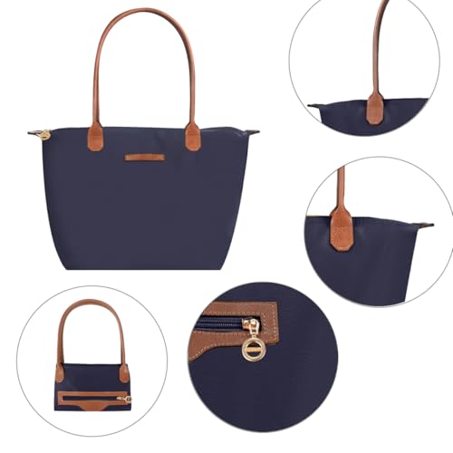 Bolso Tote de Nylon Impermeable para Mujer Ligero con Cierre miniatura 6