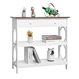 Erinnyees Narrow Console Table for Entryway, Sofa Side Table with Drawer and Shelves, Hall Table...