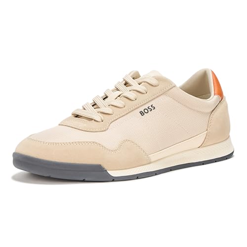 Image of BOSS Men's Leather Mix Low Top Sneaker | Casual Shoes