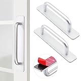 groword Adhesive Cabinet Door Handles Pulls - 2pcs Stick on Handle No Drilling Shower Door Handle, S