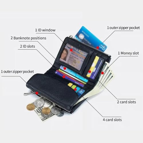 2025 Joyfullygo Wallet, Unisex Pebble Leather Wallet, Womens Genuine Leather Coin Purse with Credit Card Holder, Coin Holder & Cash Slots (#3)3