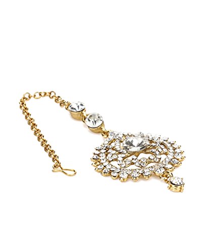 Bindhani Indian Bollywood Style Jewelry Wedding Bridal Headpiece Kundan Earrings Maang Tikka For Women #TOP4