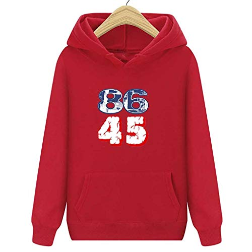 Rugby clothing boutique Q De Manga Larga Invierno 2020 Nueva Camiseta de Trump 8645 Digital Print suéter (Color : Red, Size : XXX-Large) Cover