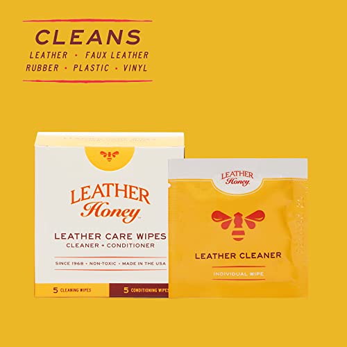 image for Leather Honey Leather Care Wipe Kit: Clean & Restore On-The-Go. Use fo