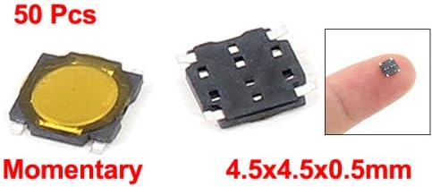Sourcingmap 50 Pcs 4.5x4.5x0.5mm 4 Pins Momentary Push Button Surface Mounted Devices SMT Tactile Tact Switch - Image 3