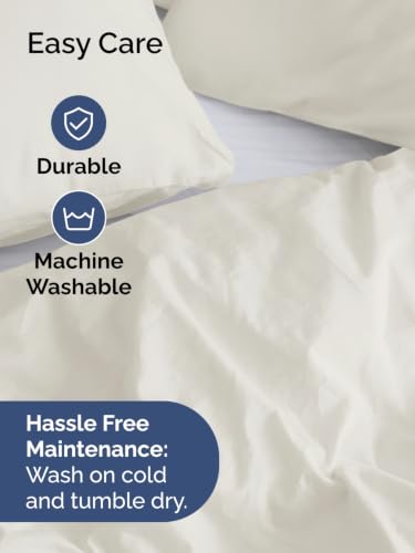 Image of Duvet Cover Queen Size - Extra Soft 3 Piece with Zipper Closure - Ivory
