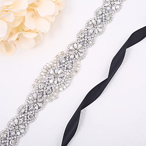 Wedding Sash Bridal Belt with Rhinestones Headband Crystal Bride Bridesmaids Sash for Gown2
