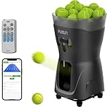 PUSUN Tennis Ball Machine, Portable PT-Mini Pro Tennis Ball Serving Launching Machine for Practice and Training, Support App and Remote Adjust Speed&Angle, Hold 65+Balls at Once, Easy to Use (Black)