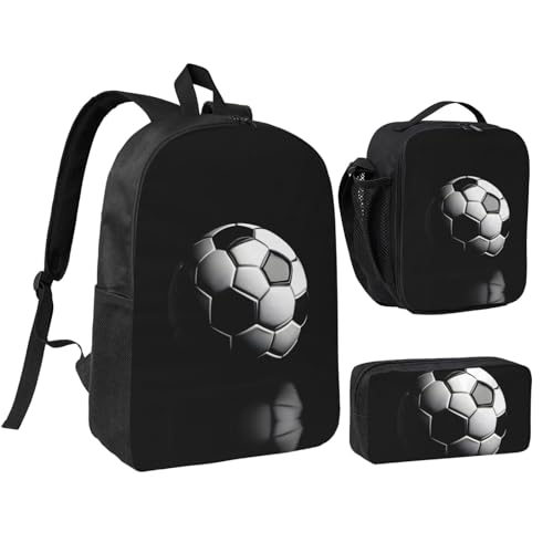 Sac à dos d'école avec boîte à déjeuner et trousse sac à livres léger football