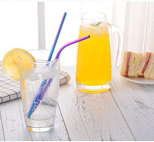 Metal Straws Stainless Steel Straws 50 Pack Bulk 8.5" Reusable Drinking Straws Rainbow Color All Straight Straws For 20 24 30 Oz Yeti Rtic Tumblers Wholesale(Rainbow, 50 Piece - 8.5 Inch-All Straight) #TOP3