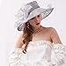 vimate Derby Hats for Women,Fashion Organza Church Hats Fascinator Bridal Tea Party Wedding Hat(Style17-Gery)