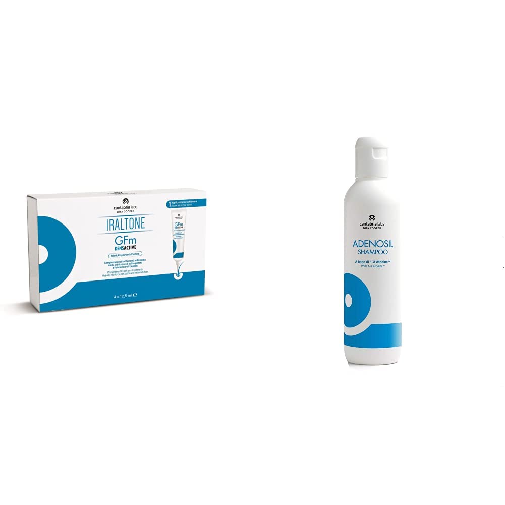 GFM DENSACTIVE 4 TUBI DA 12,5 ML & Adenosil Shampoo Ristrutturante Anti-Caduta Per Uso Frequente