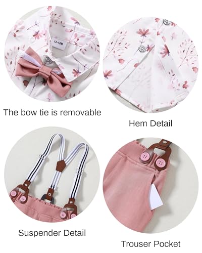 Image of nilikastta Toddler Baby Boy Clothes Suit Gentleman Wedding Outfits Formal Dress Shirt /Bowtie /Vest /Suspender Pants 1-9 Years