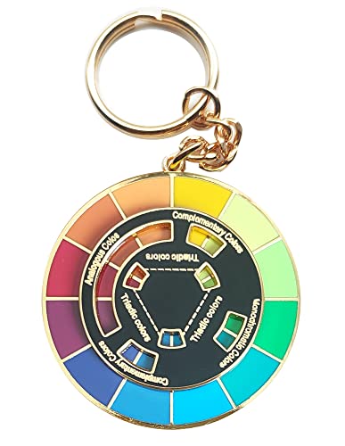 Color Wheel Key chain Enamel brooch Spinning Wheel Christmas Gift