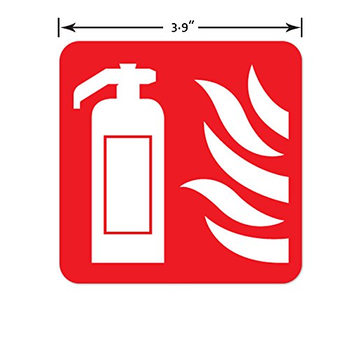 dealzEpic - Fire Extinguisher Sign | Self Adhesive Vinyl Decal Sticker | Pack of 4 Pcs