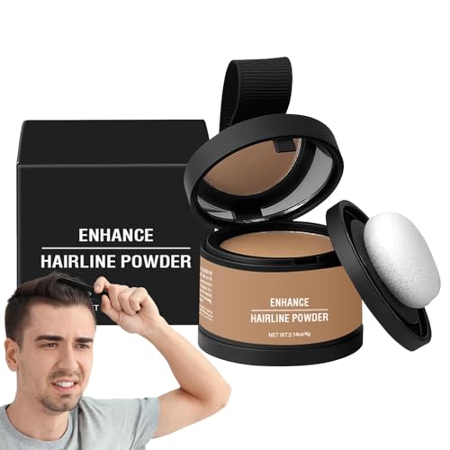 Polvo para retoques de raíces – Corrector de pelo resistente al agua y duradero, cubierta portátil de 4 g, polvo de retoque de raíces con cepillo para cabello fino y aspecto más grueso