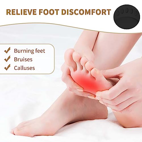 Image of 4 Pairs Honeycomb Fabric Forefoot Pads Women High Heels Invisible Socks High Heel Comfort Pads for Relieving Foot Fatigue Comfortable Non-Slip Corrective Toe Socks Pad (Black)