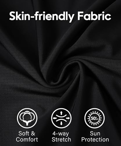 HUGE SPORTS Men's Swim Shirts Long Sleeve Zip Rash Guard UPF 50+ Sun Protective Quick Drying4