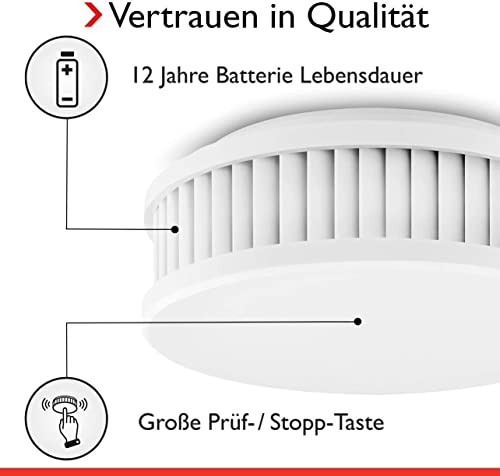 PYREXX PX-1 , 3er-Set, Rauchmelder 10 Jahre Batterie mit Magnet-Halterung ohne Bohren und...