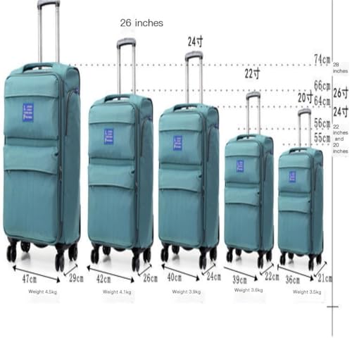 Suitcase Ultra-light Oxford Cloth Suitcase, Universal Wheel Trolley Case, Boarding Suitcase, Canvas Password Suitcase Suitcase Tags(A,28IN)2