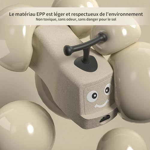 Homewell 4 in 1 Kinder Rutschauto mit Stauraum, Rutscher aus recyclebarem EPP-Materialfür Kinder ab 1 Jahr, Niedriges Fahrgestell, um EIN Umkippen zu verhindern, Mit 360-Grad-Universalrädern (Beige) – Bild 8