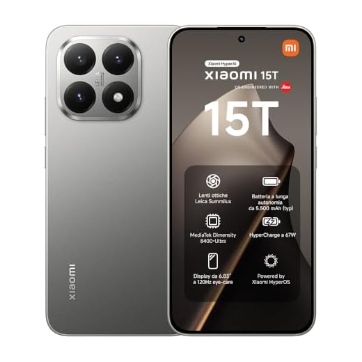 Xiaomi 15T, Smartphone 12+512GB, Display da 6,83" 120Hz, MediaTek Dimensity 8400-Ultra, Obiettivo ottico Leica Summilux da 50MP, 5500mAh, Garanzia 2 Anni, Titanio, Caricabatterie non incluso