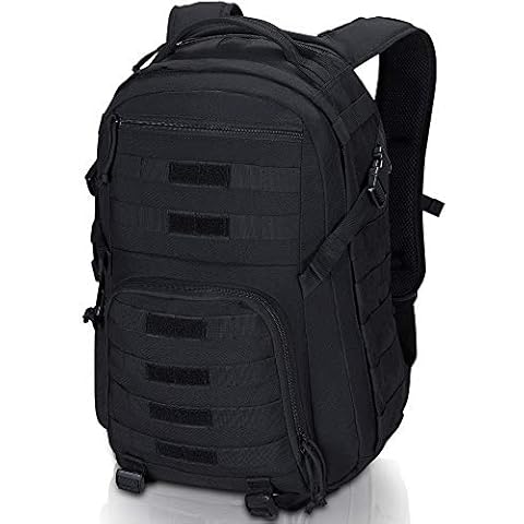 VENTCY Tactical Backpack Assault Backpack Tactical Military Backpack 35L Army Rucksack MOLLE Assault Pack Nylon Combat Backpack for Travelling Camping Hiking Trekking Black Cover