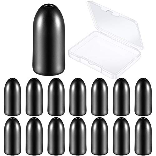 Skylety 15 Pieces Tungsten Bullet Fishing Weights Tungsten Fishing Weights Flipping Weights Worm Sinker Tungsten Weights for Bass Fishing (3/16 oz)