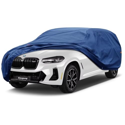 Image of Kaugung Heavy Duty SUV Cover Custom Fit for BMW X4 (2014-2025),SUV Car Cover Waterproof All Weather with Anti-Theft Lock,Sun, Rain, Dust & Snow Protection.(USA Warehouse,Within 3-7 Days)