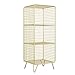 Tingting-nachttisch, Retro Locker Iron Art Einfacher Nachttisch Lagerregal Bücherregal Mehrschichtiges Regalgitter Ausstellungsständer (Color : Gold, Size : 35 * 30 * 90cm)