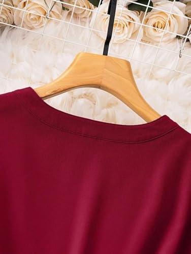 Image of Gufrina Women's Rayon Top with 3 /4th Sleeves Mandarin Collar Neck Solid Pattern A Line Style Knee-Length and Regular Fit