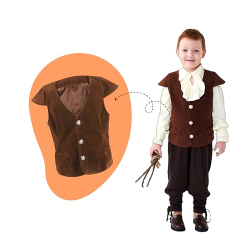 GRAJTCIN Medieval Renaissance Faire Costume Pirate Vest for Boys Lace-up Steampunk Gothic Waistcoat Viking Tunic Vest Brown XS by GRAJTCIN - Used condition - Image 6