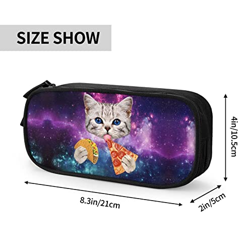 Image of YETTA YANG Galaxy Cat Pizza Taco Funny Pencil Box Case for Pen Holders Office Supplies Big Capacity large