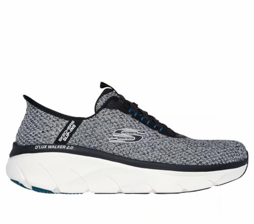 Skechers - Mens D'Lux Walker 2.0 - Taurrel Slip On Shoes, Color White/Black, Size: 12 XW US